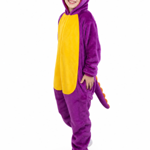 Kids Purple Dinosaur Plush Onesie
