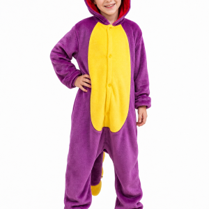 Kids Purple Dragon Fleece Kigurumi