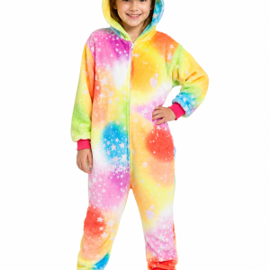 Kids' Rainbow Star Unicorn Plush Onesie