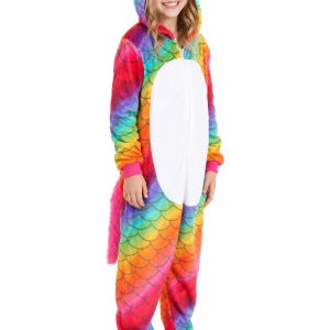 Kids' Rainbow Unicorn Plush Kigurumi
