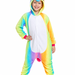Kids' Rainbow Unicorn Plush Kigurumi Onesie