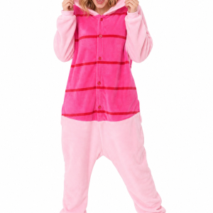 Pink Piglet Plush Kigurumi Onesie with Footies