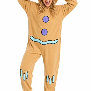 Plush Gingerbread Man Hooded Onesie