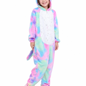 Plush Pastel Tie-Dye Unicorn Kids' Onesie