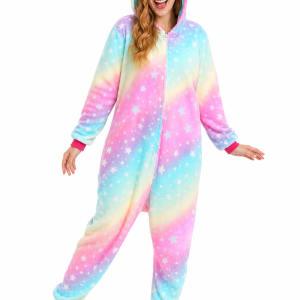 Plush Rainbow Star Unicorn Kigurumi