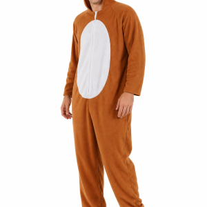 Plush Reindeer Onesie with Antler Hood