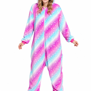 Plush Unicorn Kigurumi with Galaxy Star Pattern