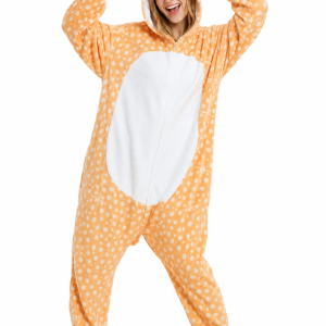 Unisex Orange Spotted Fawn Kigurumi Onesie
