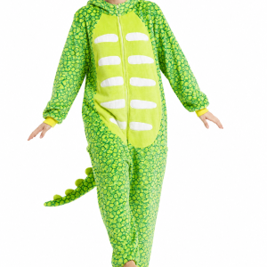 Vibrant Green Dinosaur Plush Onesie